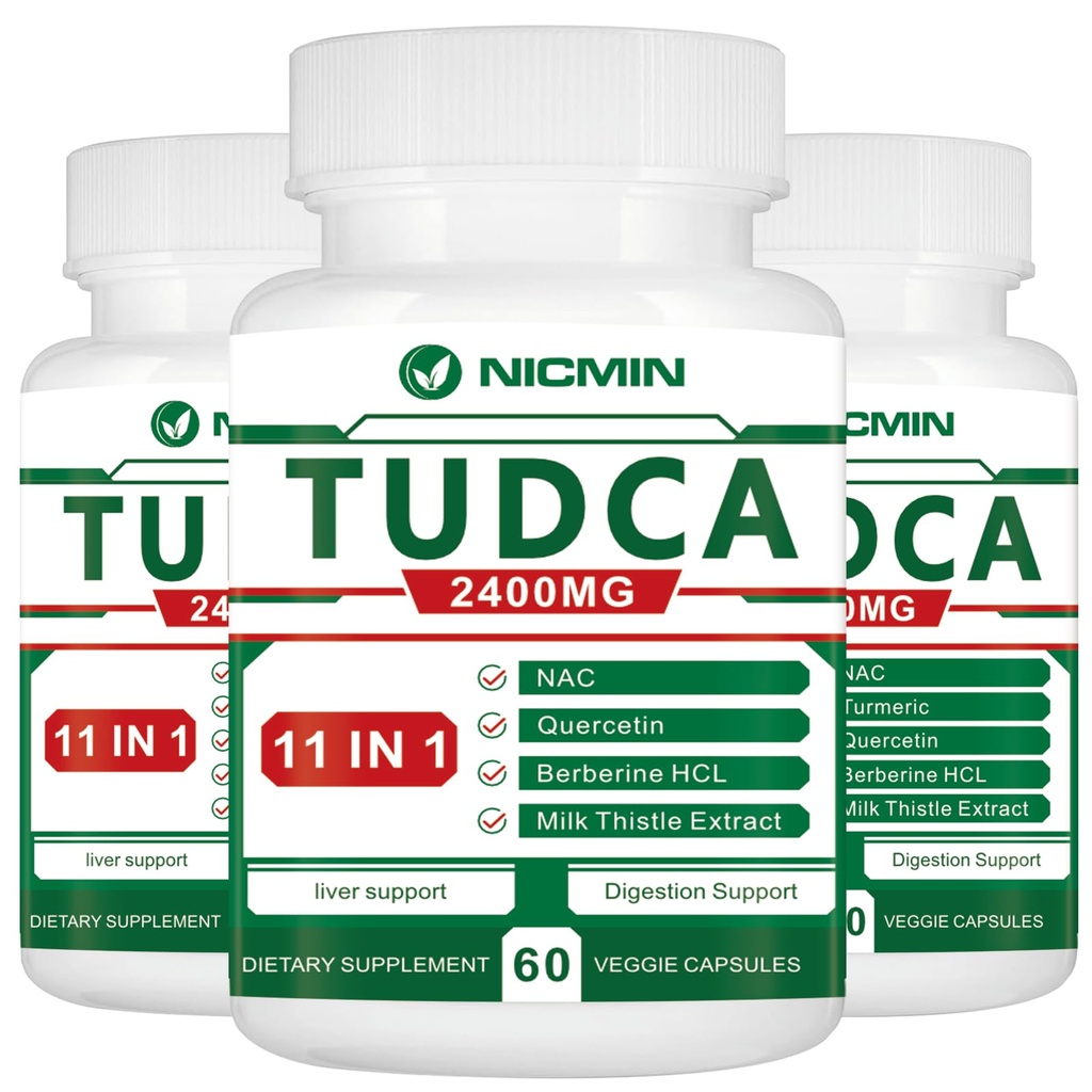 TUDCA Supplements 2400MG, Bile Salts Complex for Liver Detox & Gallbladder Cleanse, Anti-Aging for Men and Women, Digestive Health 180 Capsules