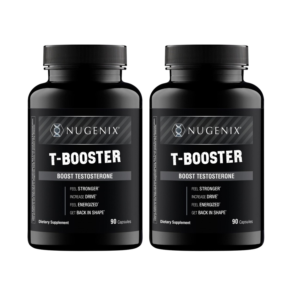 Nugenix T Boost - Supplément de booster de testostérone gratuit pour les hommes, 180 comtes