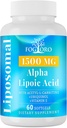 Fogoro Alpha Lipoïnezuur 1500 mg-liposomale ALA Supplement voor Cellular Energy Production,Lipid Metabolisme,Gratis radicale Scavenger,60 Softgels