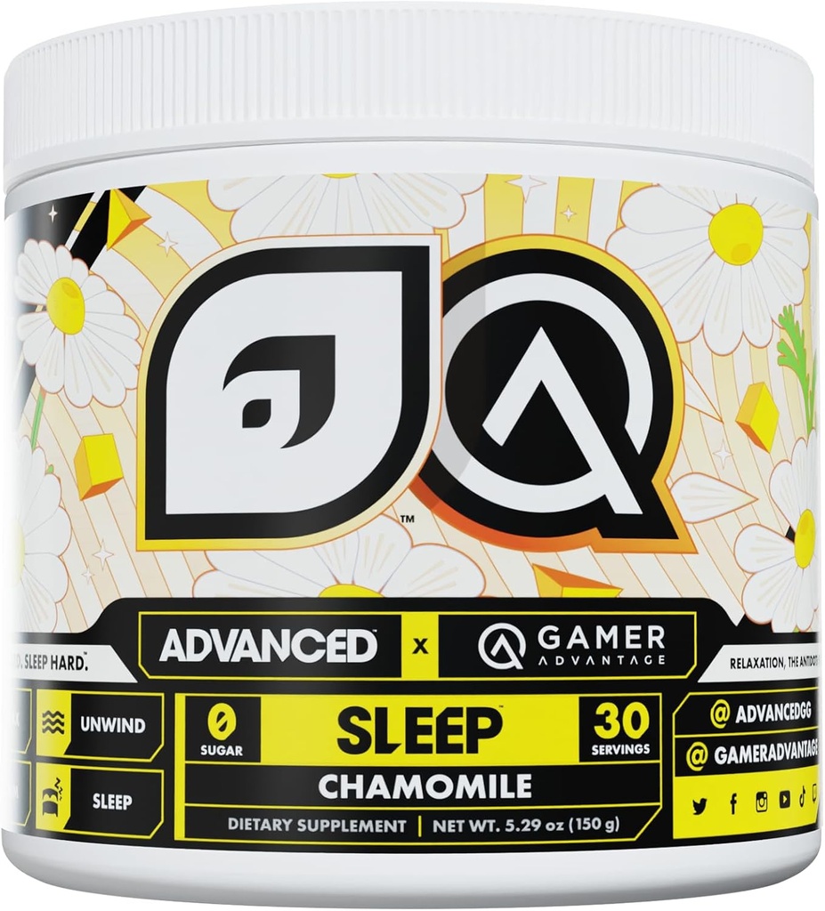 Geavanceerde slaap - Magnesium slaapsupplement met Ashwagandha en L-theanine - Vegan, Suikervrij, Low Carb slaapdrankmix - Melatonine Gratis slaaphulp (Chamile)