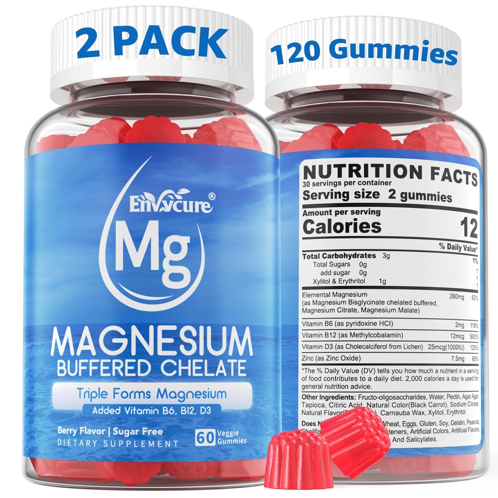Magnesium Gummies - Triple Magnesium Complex, Magnesium Glycinate Gummies 