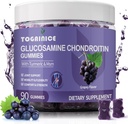 Glucosamine Chondroitin Gummies Sugar Free,Extra sterkte 1500mg Glucosamine met MSM & Kurkuma, gezamenlijke ondersteuning Gummies Supplementen voor mannen en vrouwen,voor gezamenlijke flexibiliteit & Bone Health, 90 Tel V01
