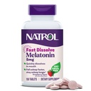 Natrol Melatonine 5mg snel oplossen tabletten, slaapondersteuning supplementen voor volwassenen, aardbeien smaak, 150 tabletten, tot 150 dagen levering