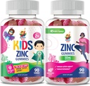 Gommies de zinc pour adultes et Gommies de zinc pour enfants. Zinc chewable Gummy pour le soutien immunitaire - puissant naturel antioxydant non-OGM supplément pour les enfants hommes femme adultes