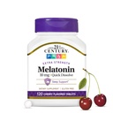 21st Century Melatonin 10mg Extra Strength, 120 Compte, Dissolution rapide aide au sommeil pour les adultes, favorise la relaxation et le sommeil reposant, non-Habit formant, sans gluten, saveur de cerise