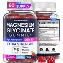 Magnesium Glycinate 400mg Gummies - Relax & Sleep, Men & Women, Raspberry