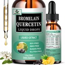 Quercetin Liquid Drops, Quercetin met Bromelain Elderberry Nettle Leaf Vitamine C Liquid Supplementen, Hoge Absorptie Quercetine Liquid Drops voor Vrouwen Mannen, Gezonde Immune Antioxidant Ondersteuning, Non-GMO
