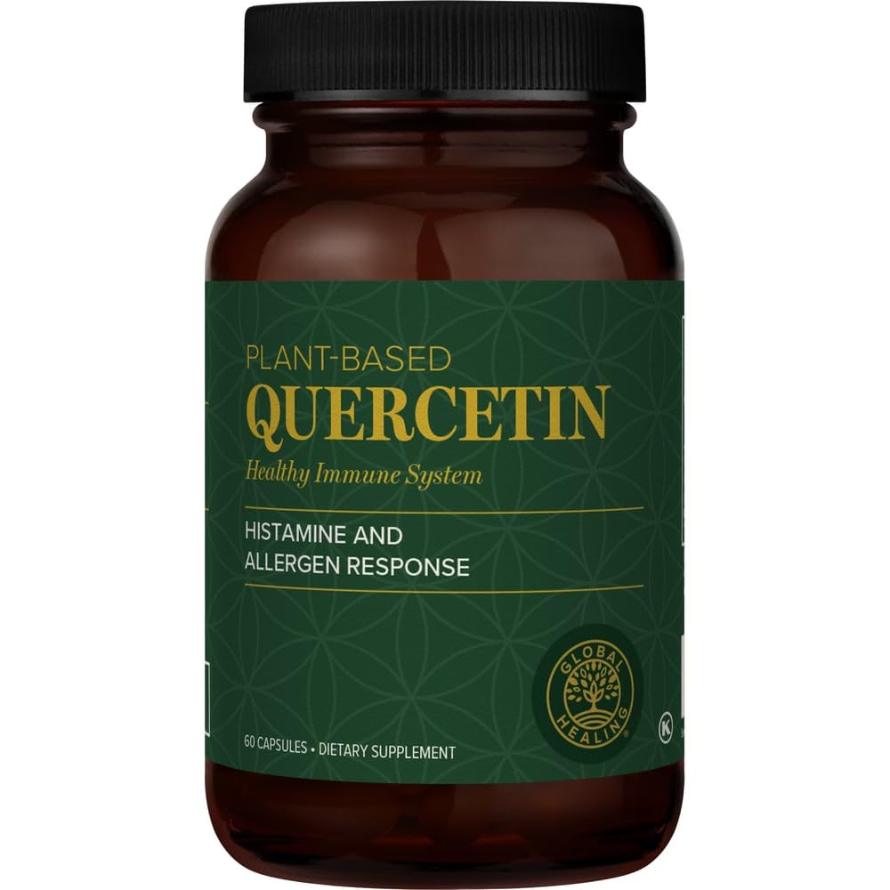 Global Healing Center Quercetin 250 mg Supplement to Support Immune System, Includes QuerceFIT Without Bromelain & Zink (60 capsules)