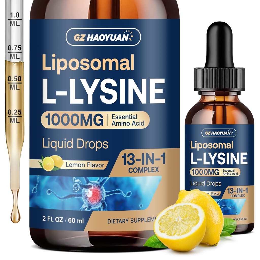 Liposomale L-lysine 1000MG Liquid Drops, 13-in-1 Lysine Supplementen 