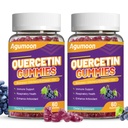 2 Pack Quercetin Gummies, 1000mg Quercetin avec Bromelain Zinc Elderberry, Immune & Antioxydant Support, Gummes végétaliens pour adultes et enfants, 120 Comte