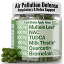 Mullein TUDCA NAC Quercetin met Bromelain Gummies, N-Acetylcysteïne N-Acetyl-Cysteine N-Acetyl-L-Cysteine Bile Zouten Melkdistel, Mullein Leaf Drops & Lozen Alt Supplement voor Lungs 500-mg 600-mg