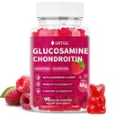 Glucosamine Chondroïtine Gummies met MSM & Vlierberry Extra Strength 3000MG - Gezamenlijke ondersteuning, Antioxidant Immune Ondersteuning Supplement voor volwassenen, mannen & vrouwen - 90 Raspberry Gummies