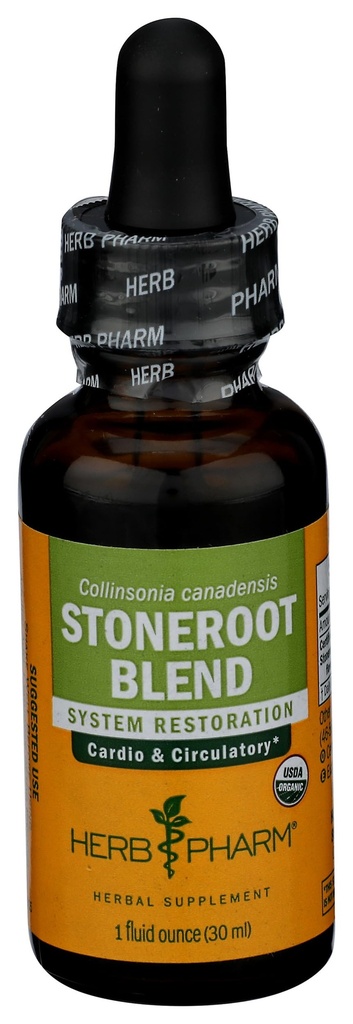 Extrait liquide de mélange de racines de pierre biologique certifié Herb Pharm pour support cardio-vasculaire et circulatoire, 1 Oz