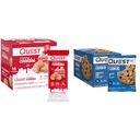 Quest Nutrition Frosted Strawberry Cake & Chocolate Chip Proteine Cookie Bundle, 1g Sugar, 10g Proteïne, 2g Net Carbs, Glutenvrij, 16 & 12 Tellen