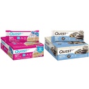 Quest Birthday Cake & Cookies & Cream Dipped Protein Bars, haute protéine, sans gluten, Keto Friendly, 12 Comptez chaque