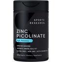 Sport Onderzoek Hoge Potentie Zink Picolinaat 50 mg met biologische Kokosolie Zeer absorberende Zink Supplement voor gezonde immuun- en enzymfunctie - niet-GMO Getest & Glutenvrije (120 Liquid Softgels)
