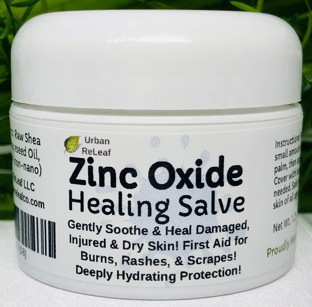 Urban ReLeaf Zinc Oxide Salve ! Soothe & Protégez doucement la peau endommagée, blessée et sèche! Premiers secours, Burns, Rashes, Scrapes ! Profondément hydratant Protection. 100% naturel ! Calmer la peau délicate de tous les âges.