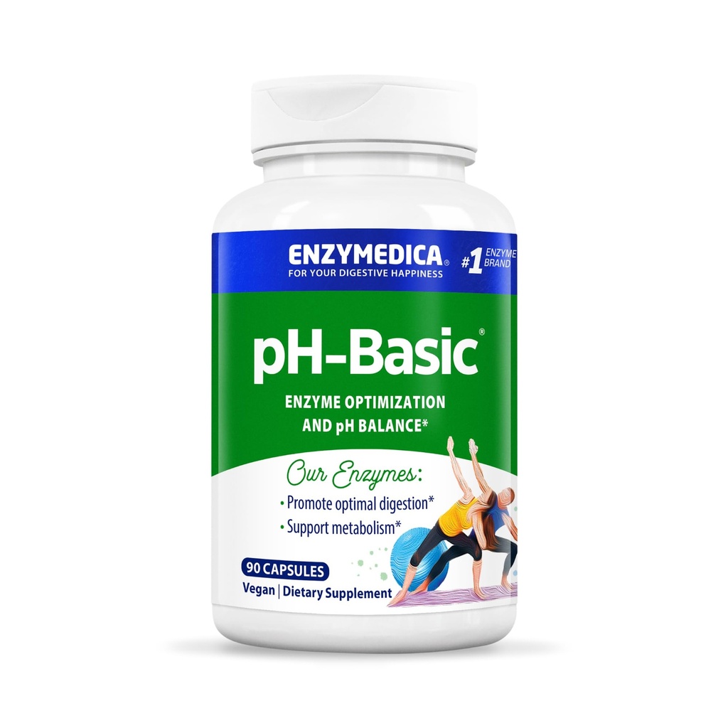 Enzymedica, pH-Basic, Comprend les enzymes digestives, les nutriments et les herbes, soutient la digestion saine et l'équilibre du pH, 90 Compte