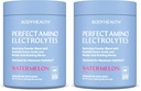 BodyHealth PerfectAmino Electrolytes Powder No Sugar, Hydration Fasting Keto Zero Sugar Electrolytes Drink Mix with Trace Minerals - NSF Certified for Sport - Watermeloen - 66 Servers (Pack of 2)