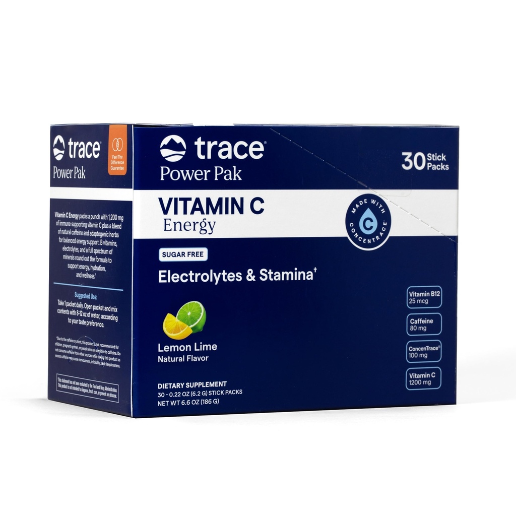 Trace Minerals Power Pak - Vitamine C Energie Citroen Lime