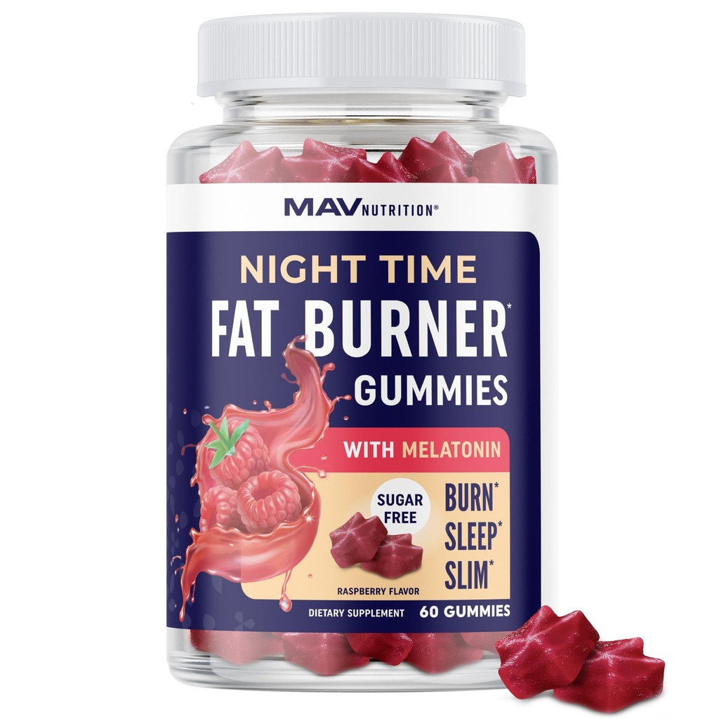 's Nachts vet branderige Gummies met melatonine voor slaap & gewichtsverlies ondersteuning .