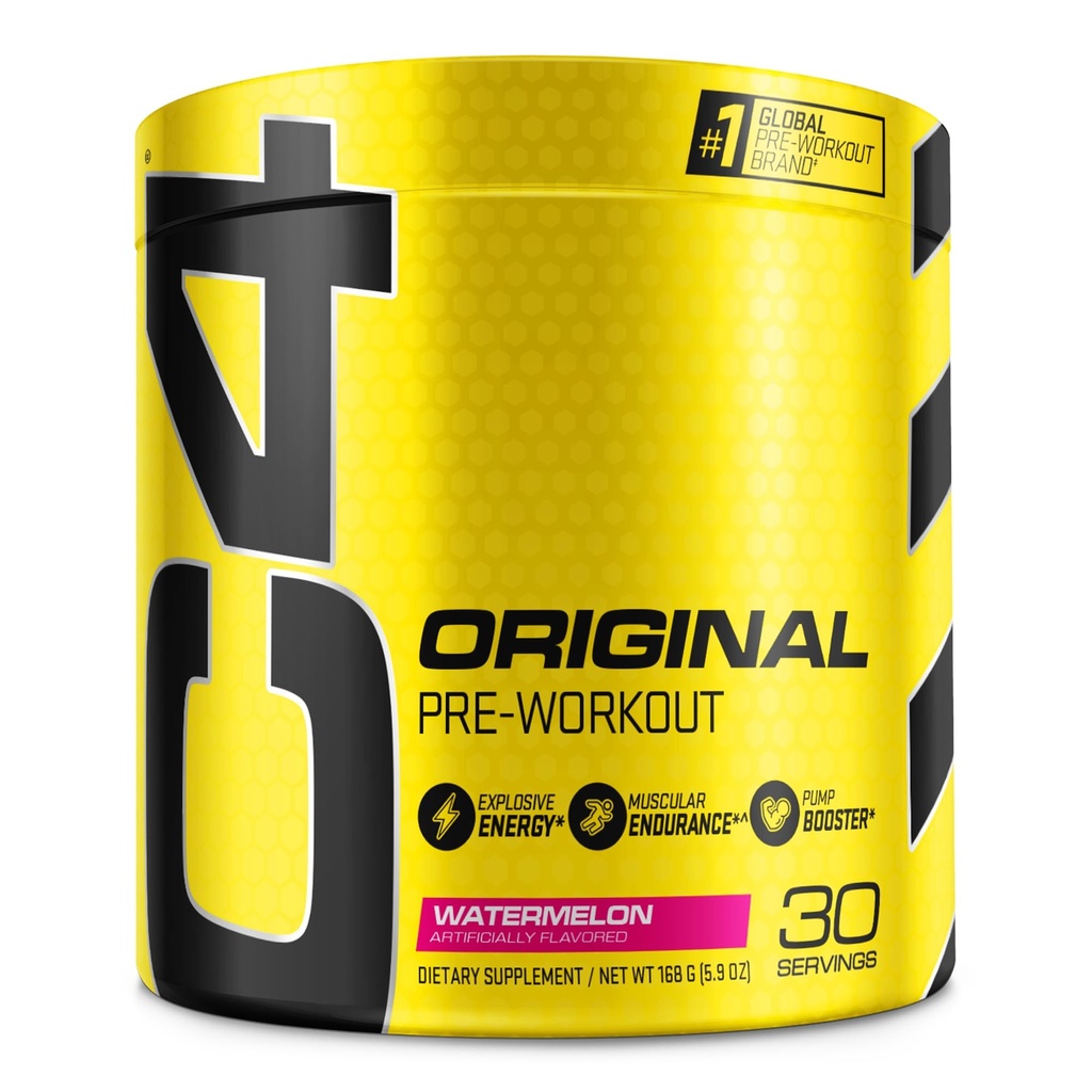 C4 Original Pre Workout Powder Watermeloen Sugar Free Preworkout Energy Supplement for Men & Women 150mg Cafeïne + Beta Alanine + Creatine 30 Servers