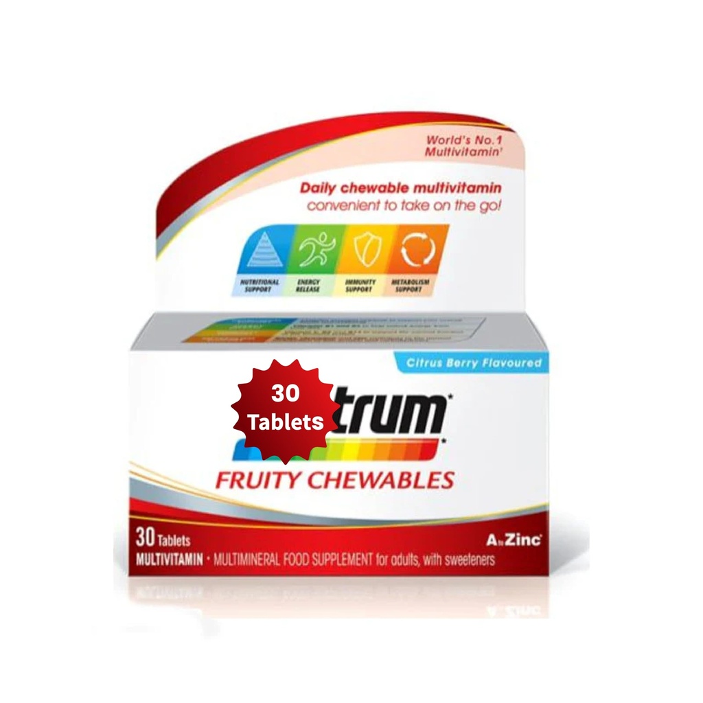Centrrum Fruitige Kauwtabletten Multivitaminen en Mineralen Tabletten - 30 Tablet 
