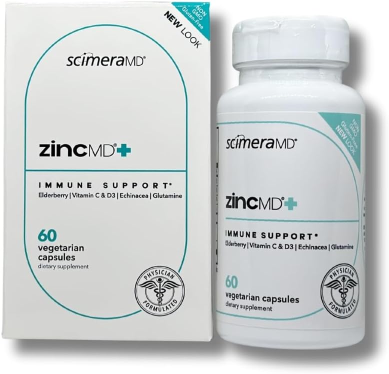 ScimeraMD® ZinkMD Immuunondersteuningssupplement met zink, vlierbes, vitamine C, vitamine D en echinacea, 60 CT