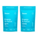 Neuro Energy & Focus Bundle - Peppermint Nootropic Gum (90ct) + Mints (90ct), Natural Cafeine, L-Theanine, B12 + B6, Sugar-Free Brain Support for Clarity & Energy