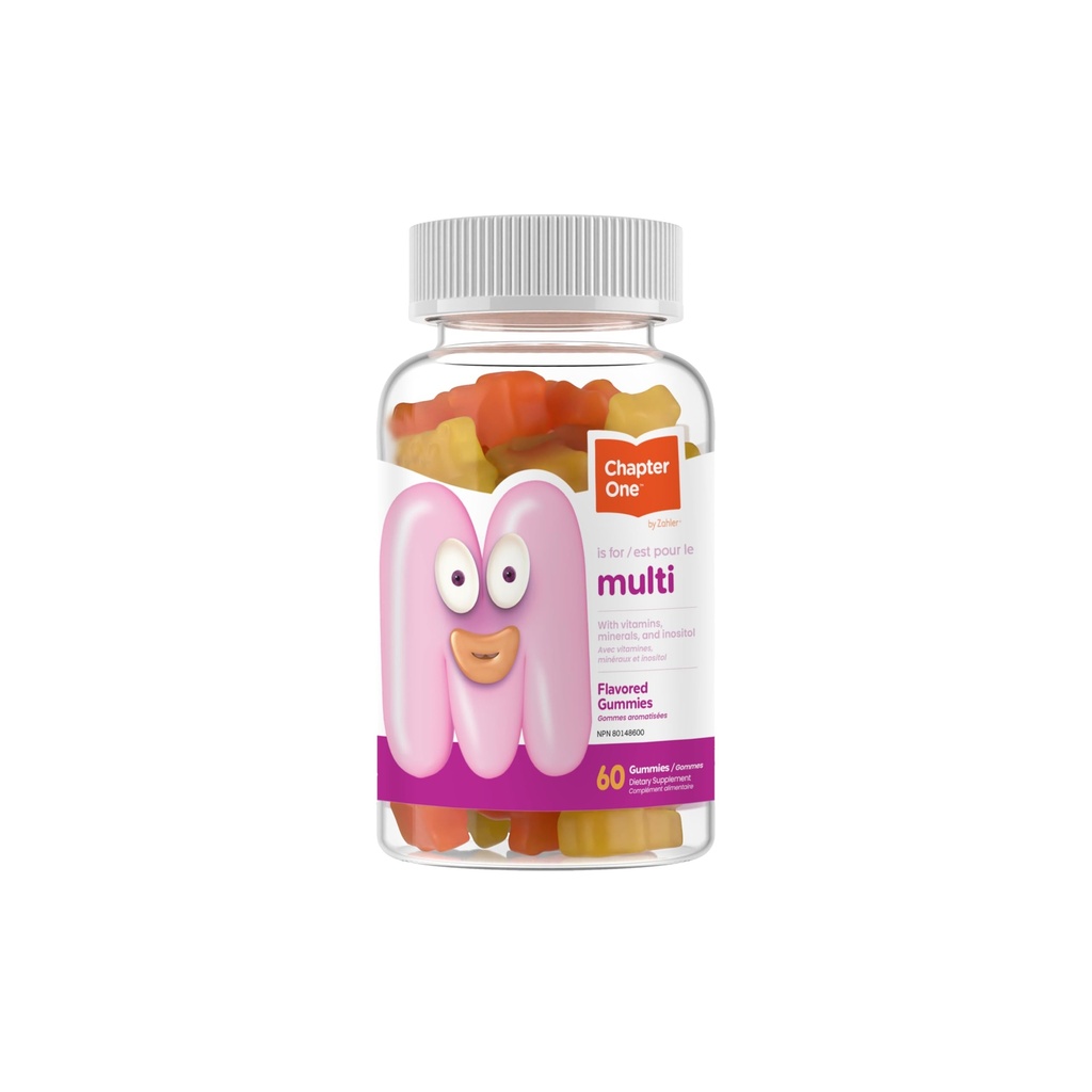 Zahler - Chapter One Kids Multivitamine Gummy met 13 Vitaminen en Nutriënten (60 Gearomatiseerde Gummies) - Gecertificeerd Kosher Kids Vitaminen Inclusief Vitamine C, D3, Zink & Meer - Heerlijke Multivitamine Gummies