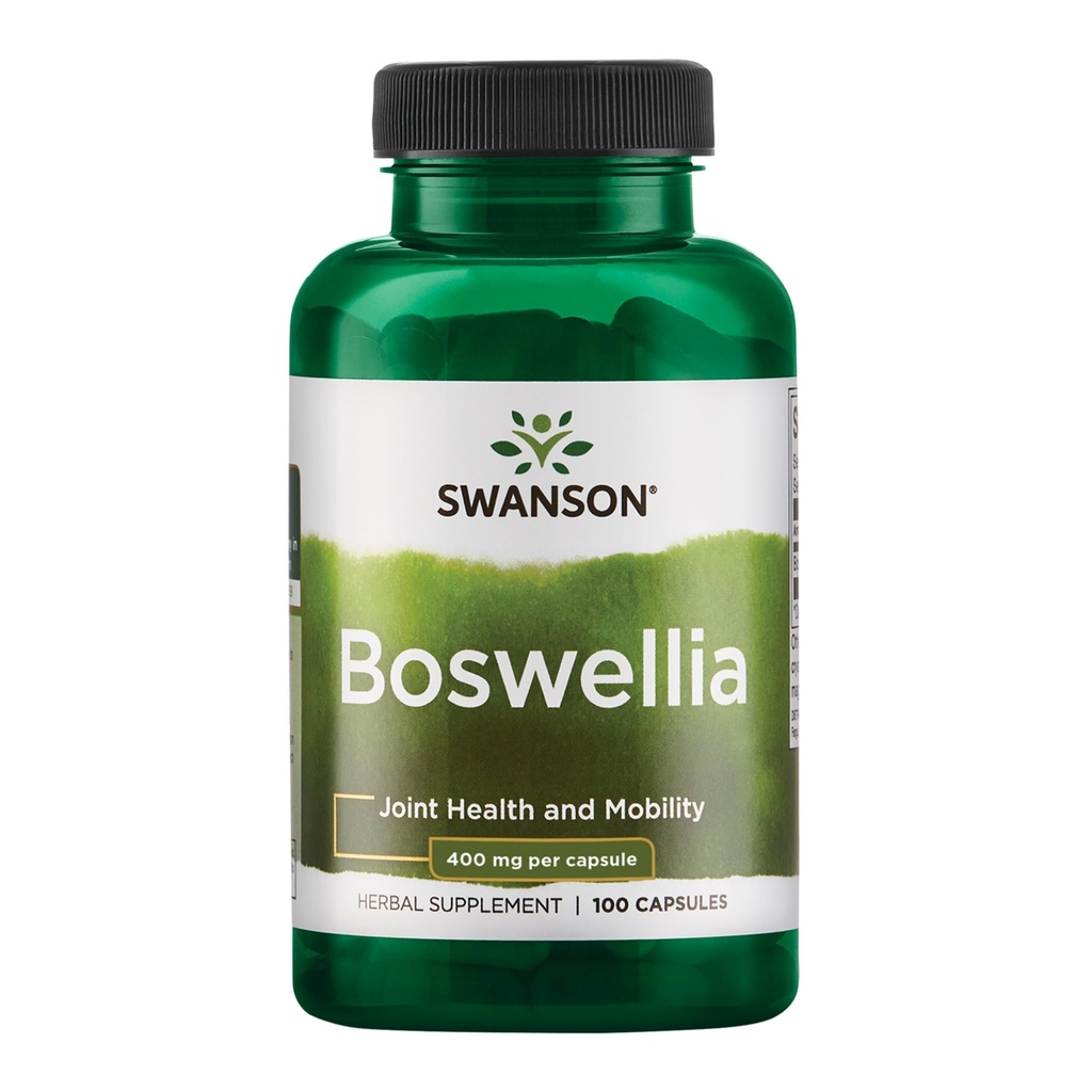 Swanson Boswellia Mouvement de flexibilité conjointe Soutien Herbe ayurvédique (résine boswellia serrata) 400 mg par gélule 800 mg par portion 100 Nombre