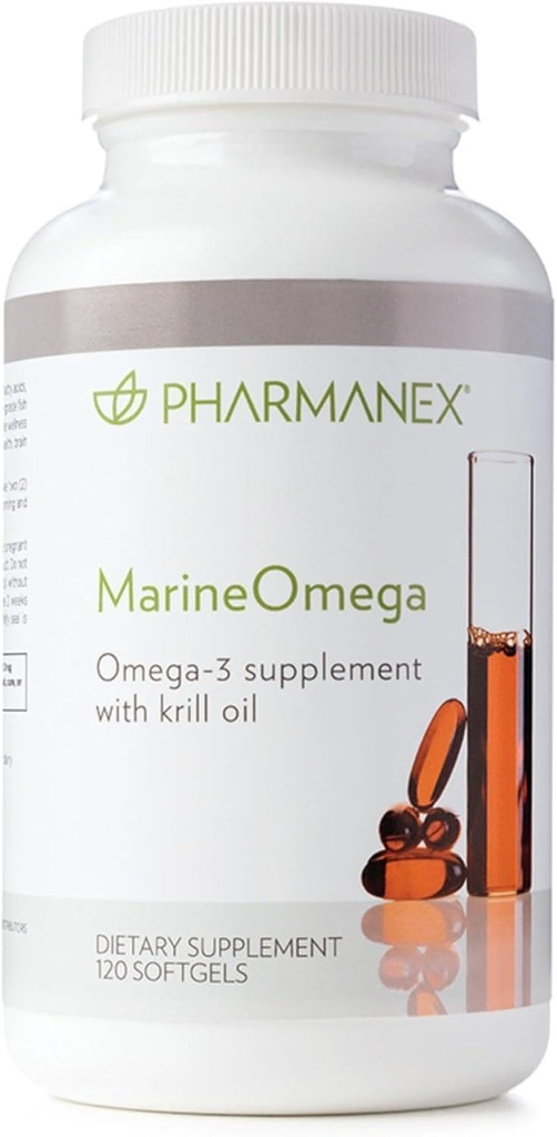 Pharmanex Marine Omega, Omega-3 Vetzuren & Krill Oil Supplement, 1200mg DHA & EPA per Serving, 120 Softgels, ondersteunt hart, hersenen, gezamenlijke, & algehele gezondheid