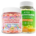 NEVISS Kinderen Multivitamine Gummies met Calcium, Probiotica, Vitamine D3 K2 A C + Suikervrij Men 50 + Plus, Multivitaminen Gummies w/Omega-3, Coq10, D3k2, Calcium