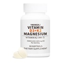 Vitamine D3 K2 5000 UI Softgels avec supplément de magnésium - & 120mcg MK-7 K2 pour la santé des os et le soutien immunitaire - Softgels sans OGM et sans gluten avec huile MCT- 30 Softgel