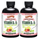 Barlean's Pack van 2 Vitamine D3+K2 Liquid Supplement voor kinderen en volwassenen, 5000 IE Vitamine D, Roze Limonade, Non-GMO, Gluten en Zuivelvrij, 5.6 oz Elke