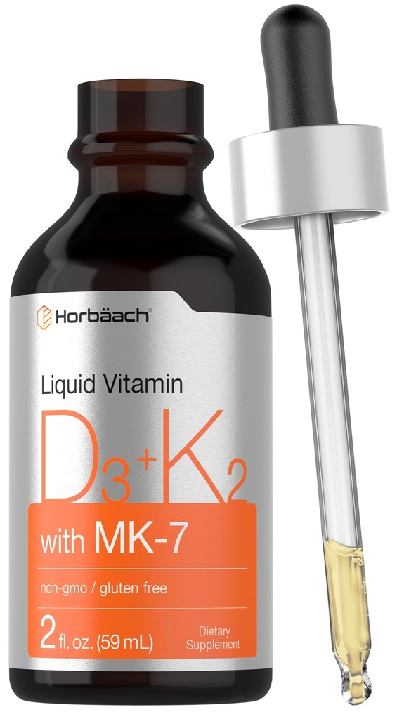 Horbäach vitamine D3 K2 vloeibare druppels met MK7 