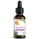 Zahler vitamine D3 K2 druppels, vloeibare D3 met K2, 1000IU vitamine D en 1000mcg K2 per portie, Ondersteunt Bone Density en Calcium Absoprtion, 1Fl Oz.