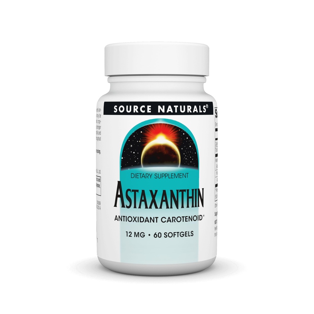 Bron Naturals Astaxanthine, Antioxidant Carotenoid, 12mg - 60 Softgels