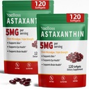 2Pack Astaxanthine Supplementen 12mg - Premium Astaxanthine voor Oog, Hersenen, Huid en Immuun Ondersteuning, Microalgen Bron, 240 Softgels