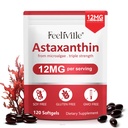 Astaxanthin 12mg, 120 Softgels, 4 Month Supply | Premium Astaxanthin Antioxidant Supplements | Fresh Microalgae Source | Supports Eye, Joint, Internal Circulation, Skin Health