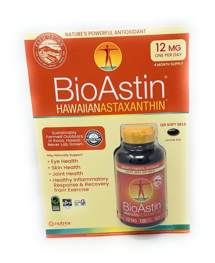 BioAstin Hawaiian Astaxanthin 12 mg, 120 Soft Gels