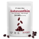 O NATURE . ZIRAN Astaxanthin Suppléments 24mg, Supplément antioxydants, Supports pour la santé des yeux et de la peau