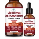 Astaxanthine Supplement 12mg Liquid Drops, Geavanceerde 10-in-1 Astaxanthine Antioxidant van Fresh Microalgen Bron w. Mct Oil Lycopeen Grape Seed Turmeric Vitamine E voor Eye Immune Gezamenlijke Huid Gezondheid