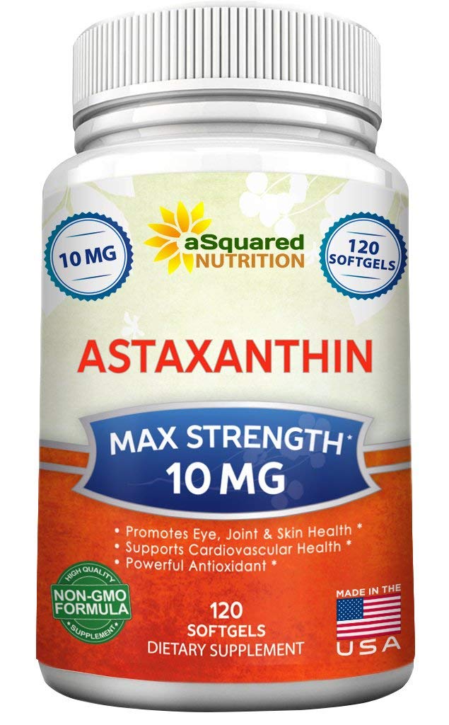 aSquared Nutrition Astaxanthine Supplement - Natuurlijke Astaxanthine Pillen van Hematococcus Pluvialis Extract voor pure energie - Max Strength 10mg - 120 Softgels
