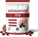 Astaxanthine 12mg, 120 Softgels, source naturelle de microalgues, sans OGM sans gluten, 4 mois d'approvisionnement