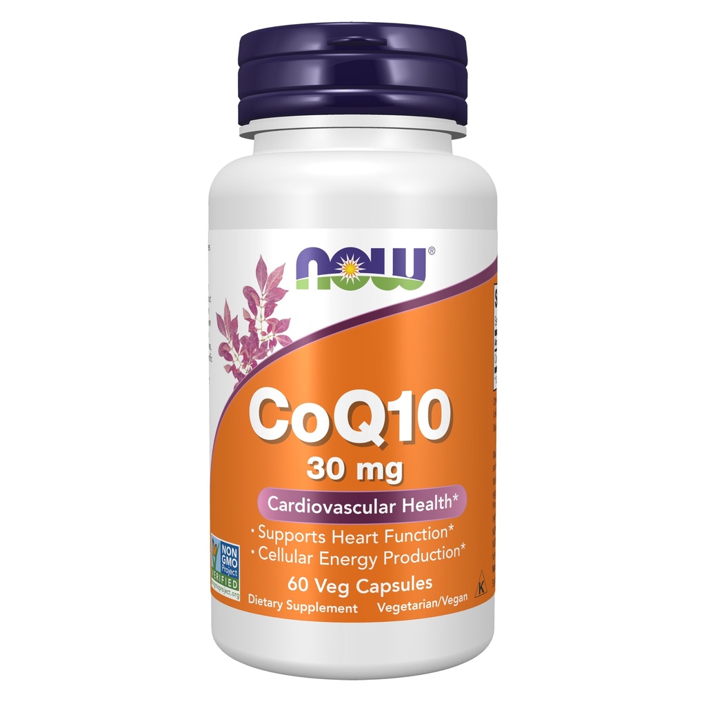 NOW Supplementen, CoQ10 30 mg, Pharmaceutical Grade, All-Trans Form geproduceerd door Fermentation, 60 Veg Capsules