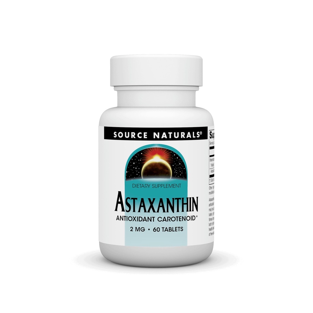 Source Naturelles Astaxanthine, antioxydant Caroténoïde*, 2mg - 60 comprimés