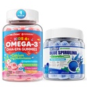 Gommies remplis Oméga 3 (EPA/DHA) + Gommies de spiruline bleue biologique