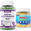 NEVISS Gommies de nicotinamide + enfants Oméga 3 Gommies