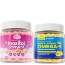 Oméga-3 Gommies végétaliens, Inositol + Oméga-3 Gommies, 2 emballages